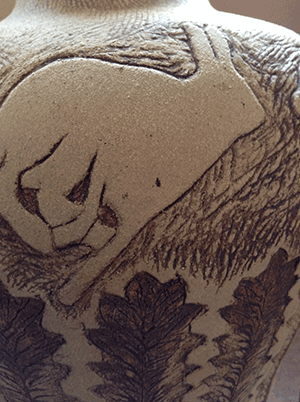 pottery detail showing a mountain hare