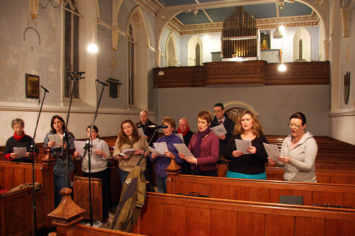 Fingal Choir rehearse in the church